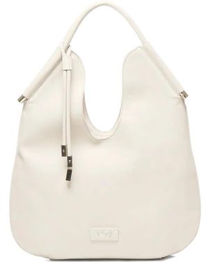 V73 Curved-Handle Tote Bag - White