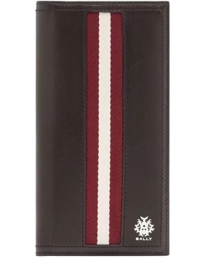 Bally Gestreiftes Ray Continental Portemonnaie - Braun