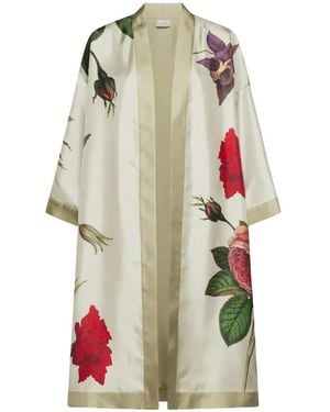 Pierre Louis Mascia Abrigo Aloe Con Estampado Floral - Blanco
