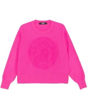 Versace Pull À Logo En Intarsia - Rose