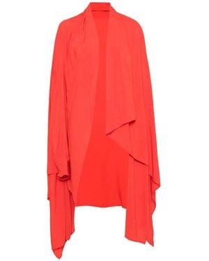 Yohji Yamamoto Abrigo Drapeado Asimétrico - Rojo