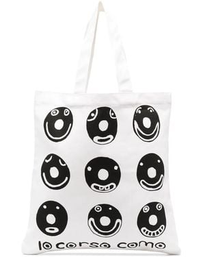 10 Corso Como Graphic Logo Print Tote Bag - White
