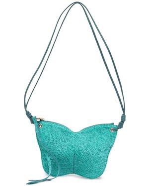 Borbonese Mini Borboleta Pebbled-Effect Shoulder Bag - Blue