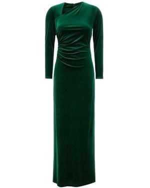 Ralph Lauren Asymmetrical Ruched-Waist Maxi Dress - Green