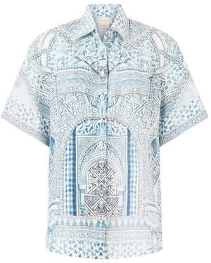 CAMILLA Patterned Shirt - Blue