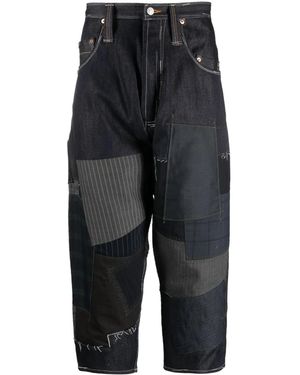 Junya Watanabe パッチワーク クロップドパンツ - ブルー