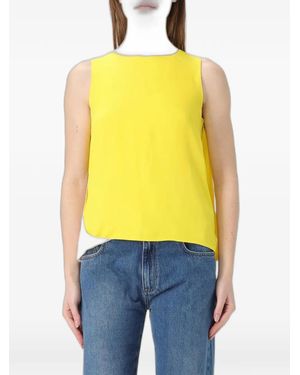 MSGM Sleeveless Asymmetric-Hem Top - Yellow