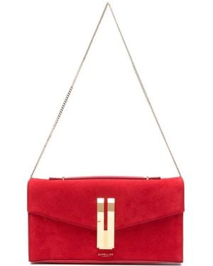 DeMellier Vancouver Chain Suede Clutch Bag - Red