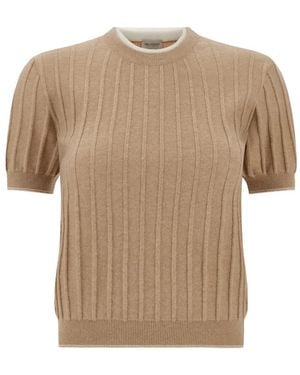 Paul & Shark Ribbed-Knit Short-Sleeve Jumper - Natural