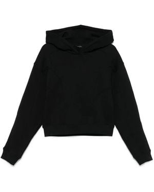 Mugler Spiral Cropped Hoodie - Black