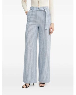 Fracomina Striped Belted Pants - Blue