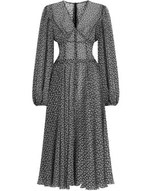 Dolce & Gabbana Robe En Mousseline À Imprimé Marguerites - Grey