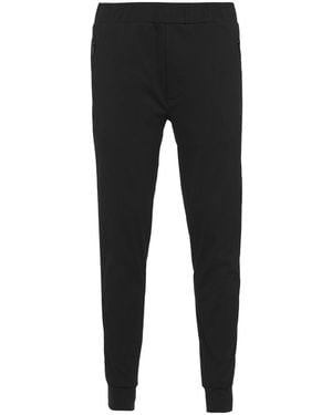 Prada Logo-Plaque Slim-Fit Trousers - Black