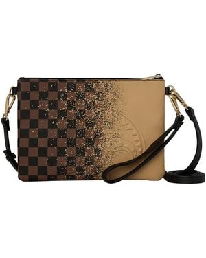 Sprayground Henny Spritz Chequered Clutch Bag - Brown