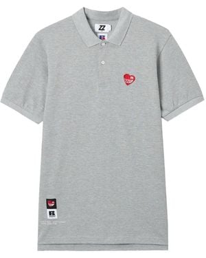 Izzue Logo-Appliqué Polo Shirt - Grey