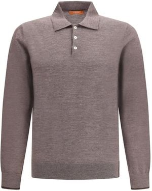 Cruna Gebreid Poloshirt - Grijs