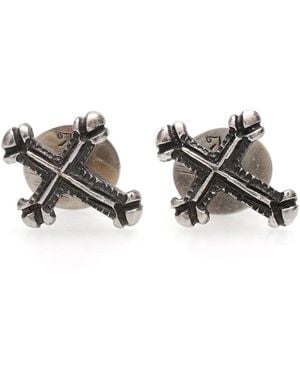 Werkstatt:münchen クロスペンダント ピアス - メタリック