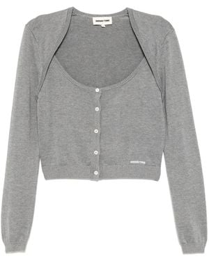 ShuShu/Tong Silk-Cashmere Cardigan - Grey