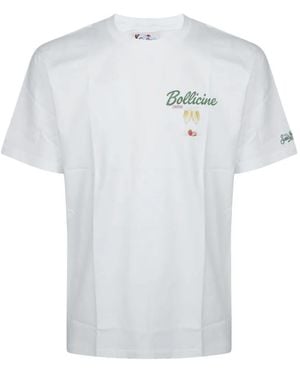 MC2 Saint Barth Off- Arnott Cotton T-Shirt With Bollicine Print - White