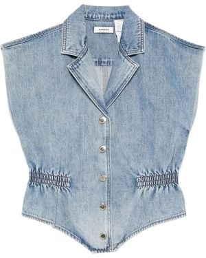 Sandro Button-Up Top - Blue