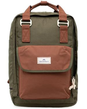 Doughnut Macaroon Minorstones Ripstop-Texture Logo-Patch Backpack - Green