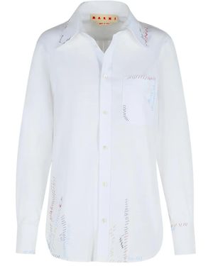 Marni Embroidered Shirt - White