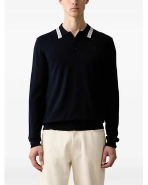 Trussardi Polo À Col Contrastant - Black