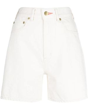 Tu Es Mon Tresor The Coral High-Rise Denim Shorts - White