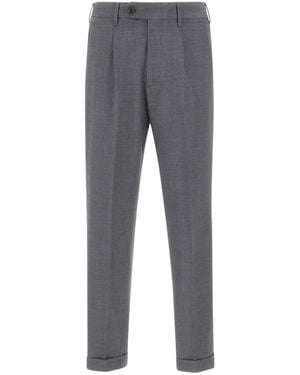 Devore Pleated-Front Trousers - Grey
