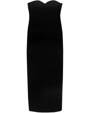 KHAITE Midi Dress With Sweetheart Neckline - Black