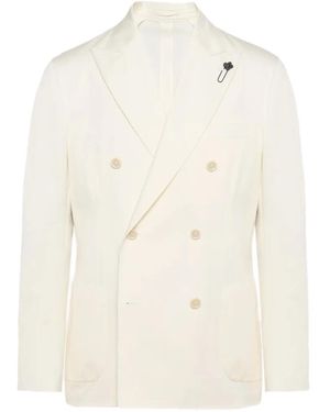 Lardini Tailleur À Veste À Boutonnière Croisée - White