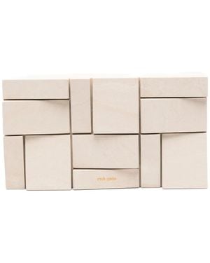 Cult Gaia Galleria Geometric-Block Clutch Bag - Natural