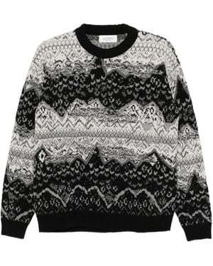 Laneus Patterned Sweater - Grey