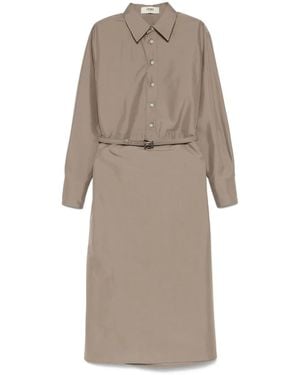 Fendi Cotton And Silk Blend Shirtdress - Natural