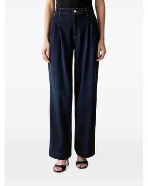 Guess Pleated Wide-Leg Jeans - Blue