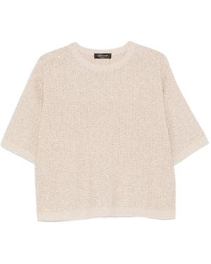 Fabiana Filippi Sequin-Embellished Short-Sleeve Jumper - Natural
