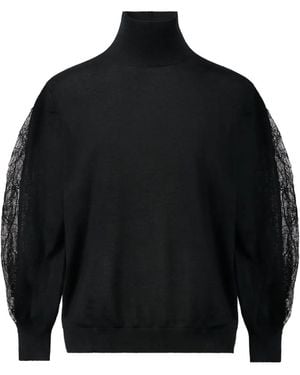 Fabiana Filippi Lace-Sleeve Jumper - Black