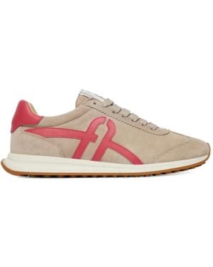Furla Retrò Logo-Patch Panelled Trainers - Pink