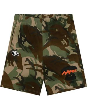 Aape By A Bathing Ape カモフラージュ トラックショーツ - グリーン
