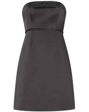 MILLY Robin Duchess Bow-Embellishment Mini Dress - Black