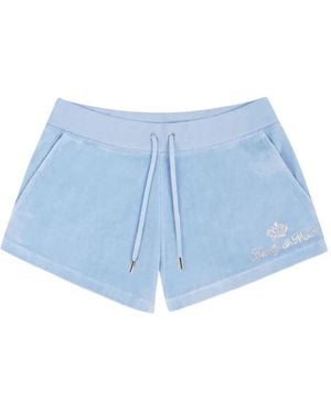 Juicy Couture X&R Crystal-Embellished Mini Shorts - Blue
