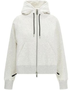 Sacai Zip-Up Flared Hoodie - White
