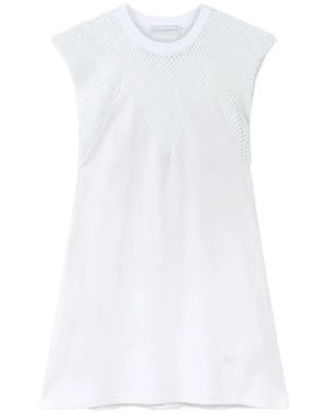 Stella McCartney Robe Courte Évasée À Empiècements En Filet - White