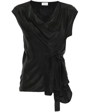 P.A.R.O.S.H. Saxon Tie Detail Blouse - Black