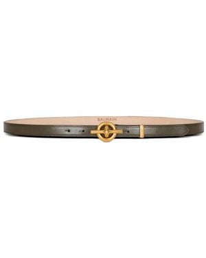 Balmain Leather T-Bar Belt - White
