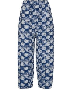 Henrik Vibskov Patterned Elasticated Waistband Trousers - Blue
