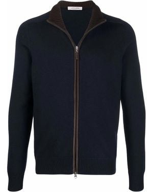 Fileria Fine-Knit Zipped Cardigan - Blue