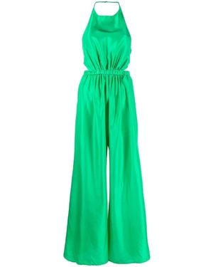 forte_forte Habotai Silk Jumpsuit - Green
