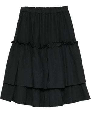 COMME DES GARÇON BLACK Ruffled Midi Skirt - Black