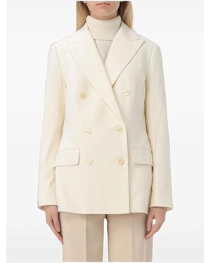 Ralph Lauren Peak-Lapel Double-Breasted Blazer - Natural
